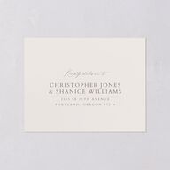 Butterfly Botanical All-in-One Wedding Invitations Pure White Signature Light Both Recipient and Return Addresses No
