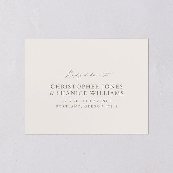 Butterfly Botanical All-in-One Wedding Invitations Pure White Signature Light Both Recipient and Return Addresses No