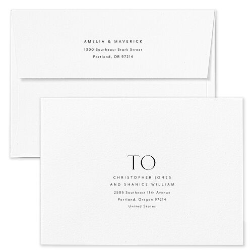 Estate Wedding Invitation Envelopes White Pure White Return Address Standard Signature