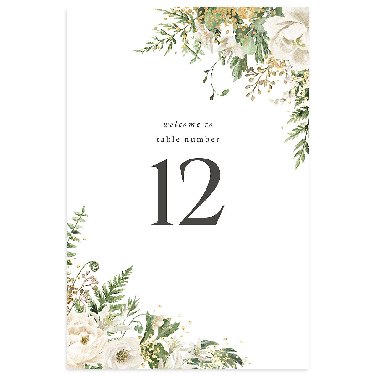 Gilded Fern Frame Table Numbers