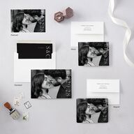 Timeless Elegance Save The Date Cards Midnight Signature smooth Blank No Standard