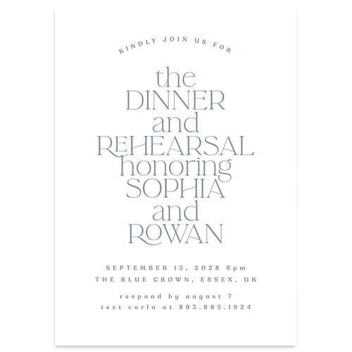 Classic Stack Rehearsal Dinner Invitations Dusty Blue Signature Blank Standard