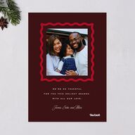 Most Wonderful Greeting Holiday Cards Maroon Signature Blank Standard