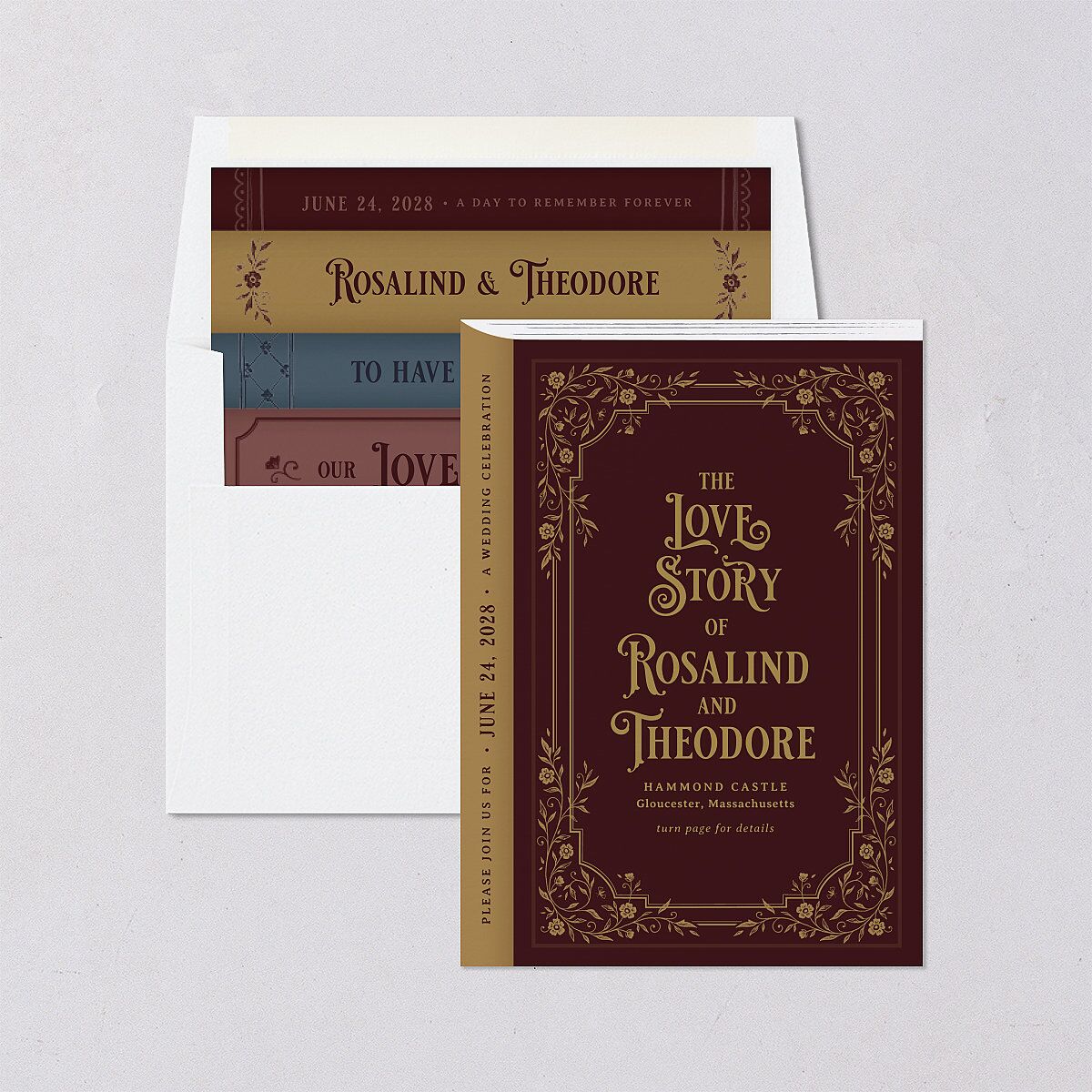 Vintage Storybook Envelope Liners Merlot Standard