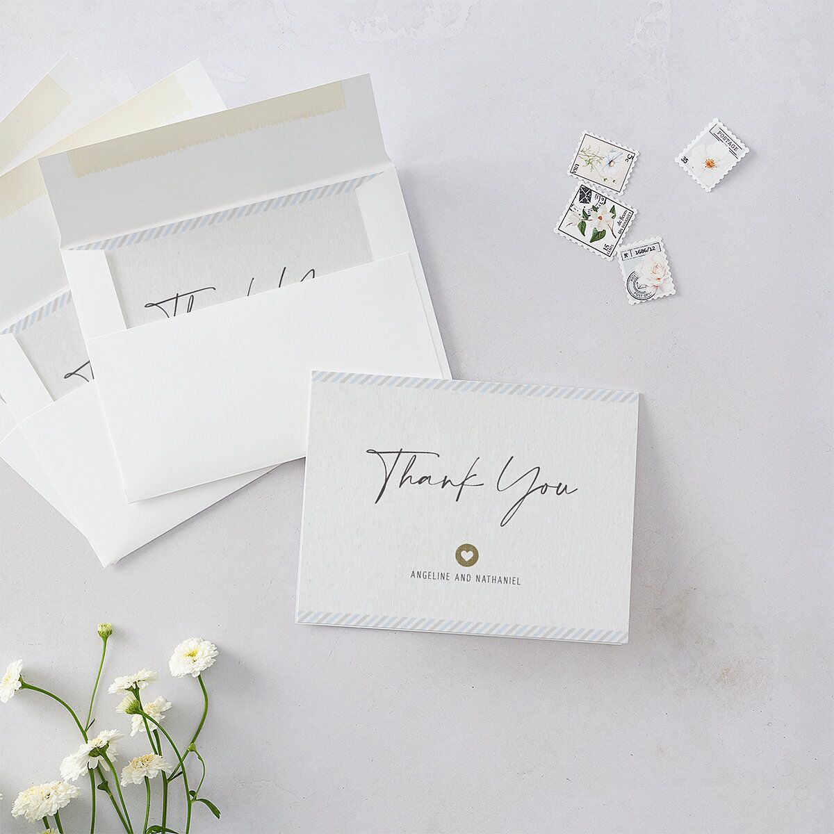 Vintage Boarding Pass Travel Ticket Thank You Cards Slate