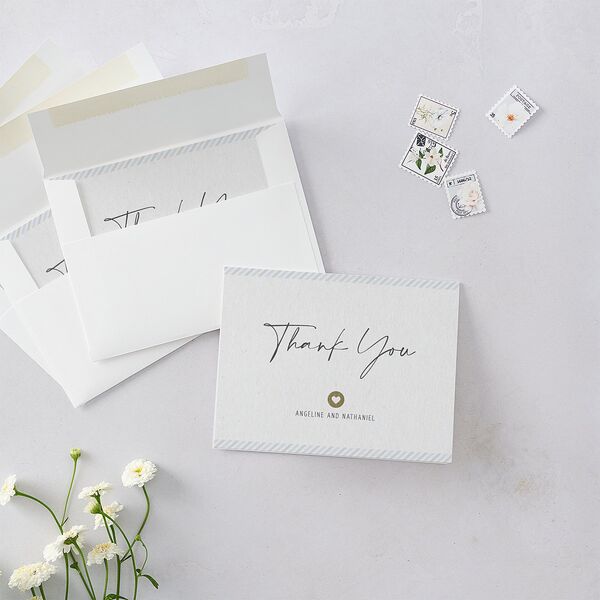 Vintage Boarding Pass Travel Ticket Thank You Cards Slate
