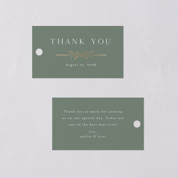 Monogram Leaves Favor Gift Tags Gold Eucalyptus Signature
