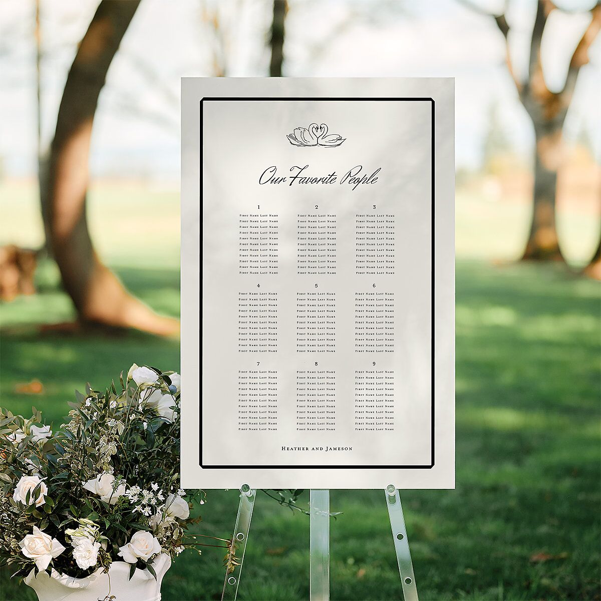 Elegant Swans Standard Seating Chart Large Ivory Standard Indoor Foam Core L Seating