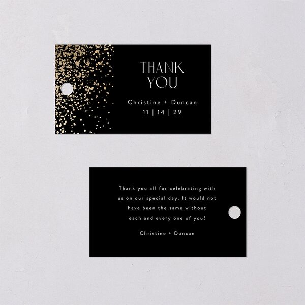 Shimmering Frame Favor Gift Tags Gold Licorice Signature