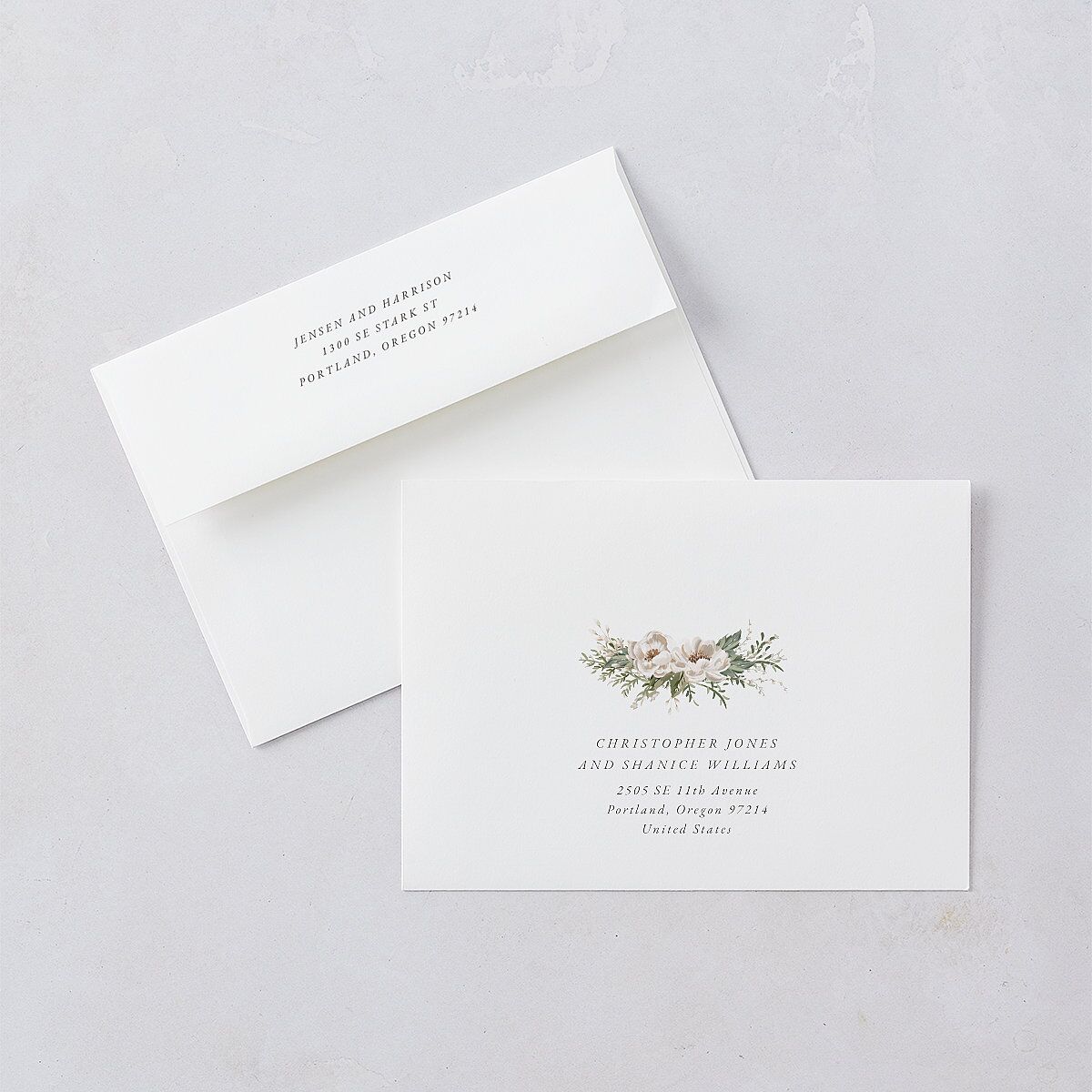 Greenery Laurel Save The Date Cards Champagne Signature smooth Blank No Standard