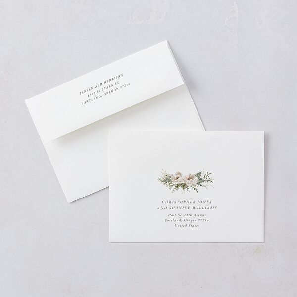 Greenery Laurel Save The Date Cards Champagne Signature smooth Blank No Standard