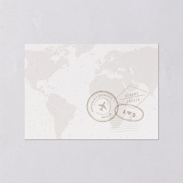 Timeless Passport Wedding Response Cards Linen Signature Standard