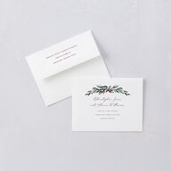 Gilded Botanical Save the Date Petite Cards Burgundy Signature smooth Blank No Standard