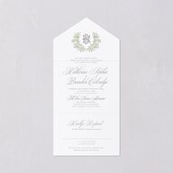 Luxury Floral Monogram All-in-One Wedding Invitations Cotton Signature Light Both Recipient and Return Addresses No