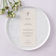 Simple Boho Flowers Menus Champagne Signature