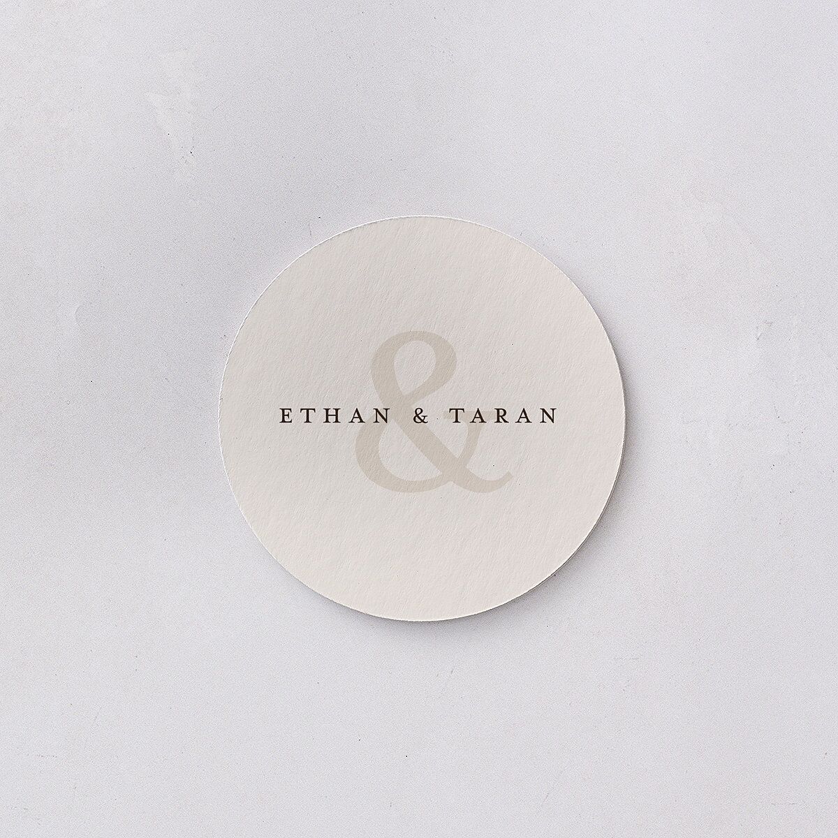 Minimal Leaves Coasters Bisque Cardboard Circle