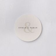 Minimal Leaves Coasters Bisque Cardboard Circle