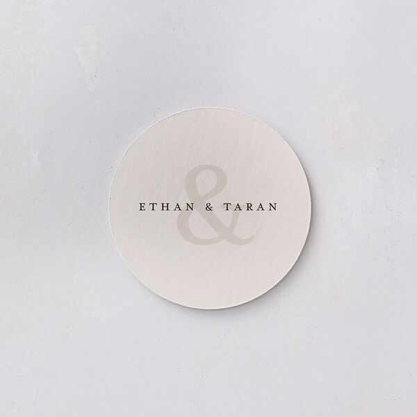 Minimal Leaves Coasters Bisque Cardboard Circle