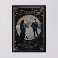 Written In The Stars Save The Date Cards Gold Midnight Signature smooth Blank No Standard