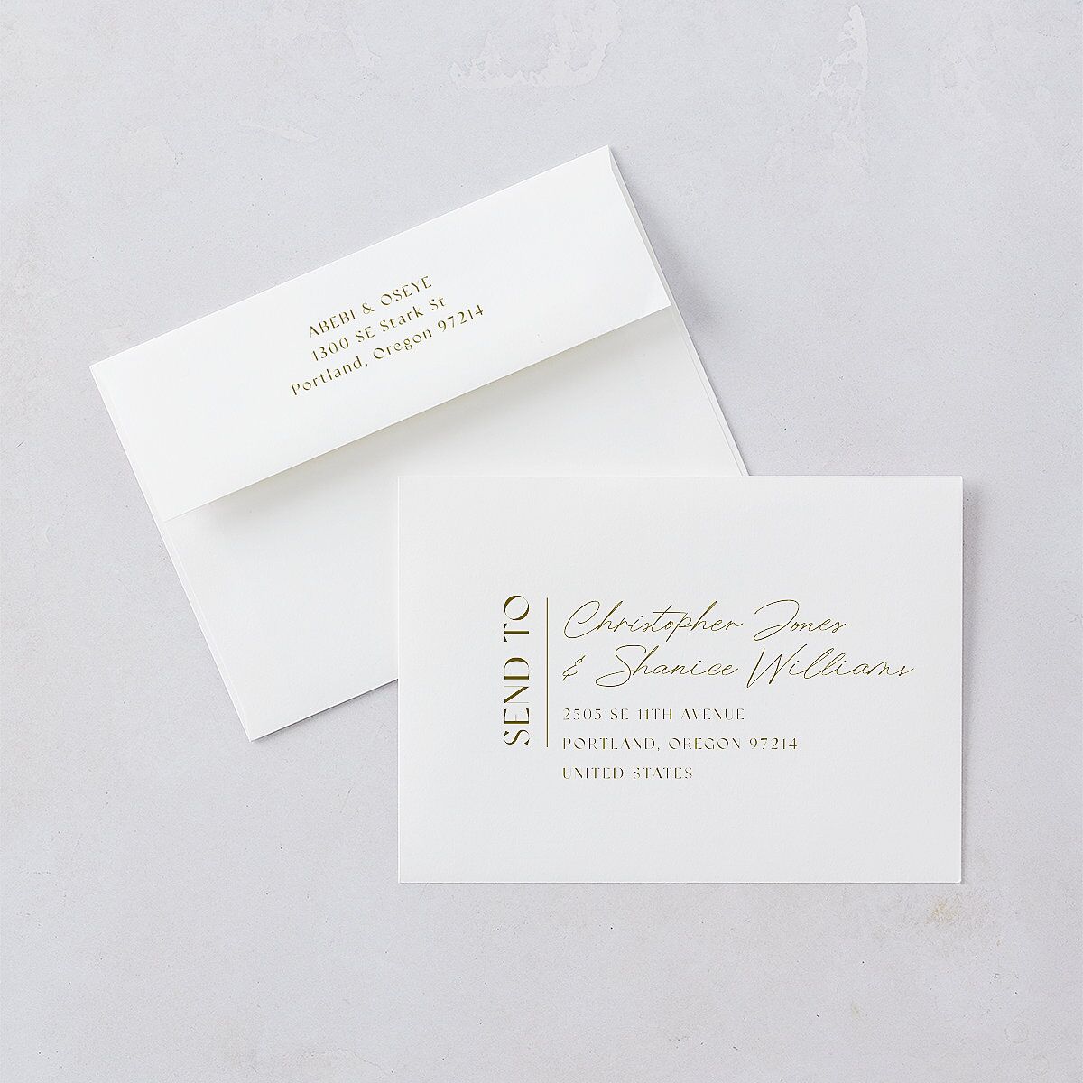 Gilded Sahara Pattern Save the Date Cards Gold Umber Signature smooth Blank No Standard