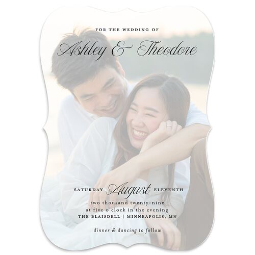 Picture Perfect Wedding Invitations Charcoal Signature Blank No Bracket