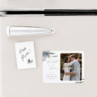 Muted Floral Save The Date Magnets Dusty Blue Magnet Paper