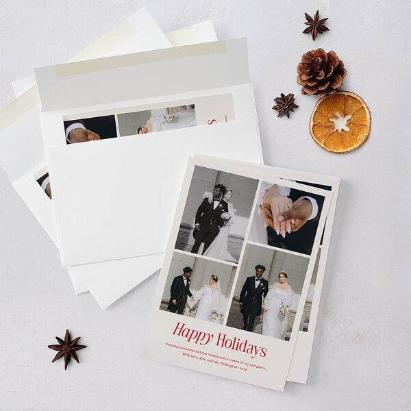 Simply Happy Holiday Cards Ruby Signature Blank Portrait Standard