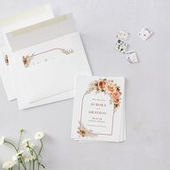 Bohemian Arch Save the Date Petite Cards Copper Signature smooth Blank No Standard