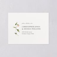 Pastel Garden All-in-One Wedding Invitations Pink Cotton Signature Light Both Recipient and Return Addresses No