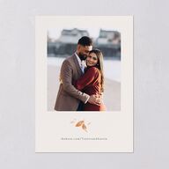 Leafy Garland Foil Wedding Invitations Gold Champagne Signature Blank No Standard