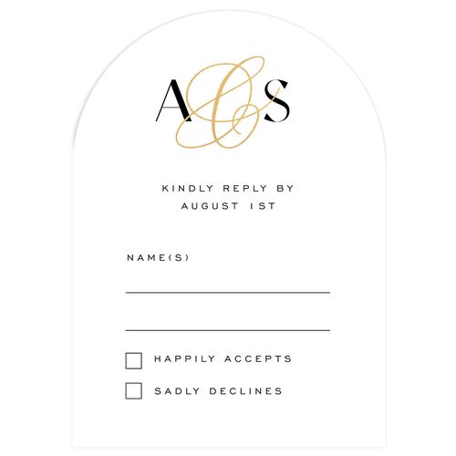Together Wedding Response Cards Gold Licorice Signature Arch