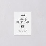 Old Money Botanical QR Code RSVP Cards Pure White Signature Standard