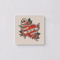 Til Death Tattoos Coasters Linen Cardboard Soft Square