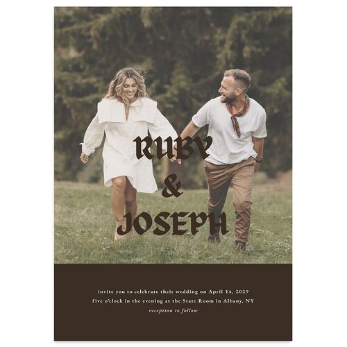 Gothic Fantasy Photo Wedding Invitations Sepia Signature Blank No Standard
