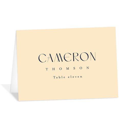Tartan Crest Place Cards Navy Pearlescent