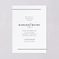 Classic Monogram Rehearsal Dinner Invitations Pure White Signature Blank