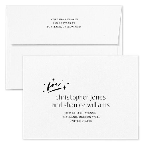 Til Death Do We Disco Wedding Invitation Envelopes Licorice White Both Recipient and Return Addresses Standard Signature