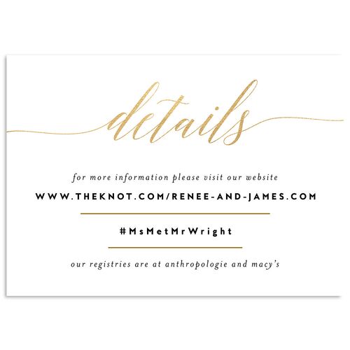 We Do Foil Wedding Event Detail Cards Gold Midnight Signature Standard