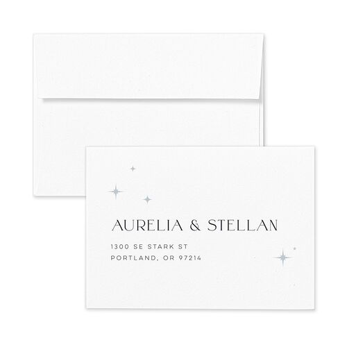 Starry Photo Response Card Envelopes Navy White Return Address Signature Standard