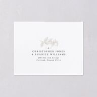 Botanical Luxury All-in-One Wedding Invitations Pure White Signature Light Both Recipient and Return Addresses No