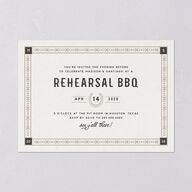 Hitched in Texas Rehearsal Dinner Invitations Charcoal Signature Blank Standard