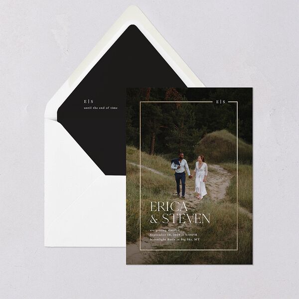 Minimalist Photo Frame Foil Euro Envelope Liners Pure White Luxe