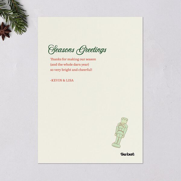 Vintage Holiday Wreath Holiday Cards Hunter Green Signature Blank Standard