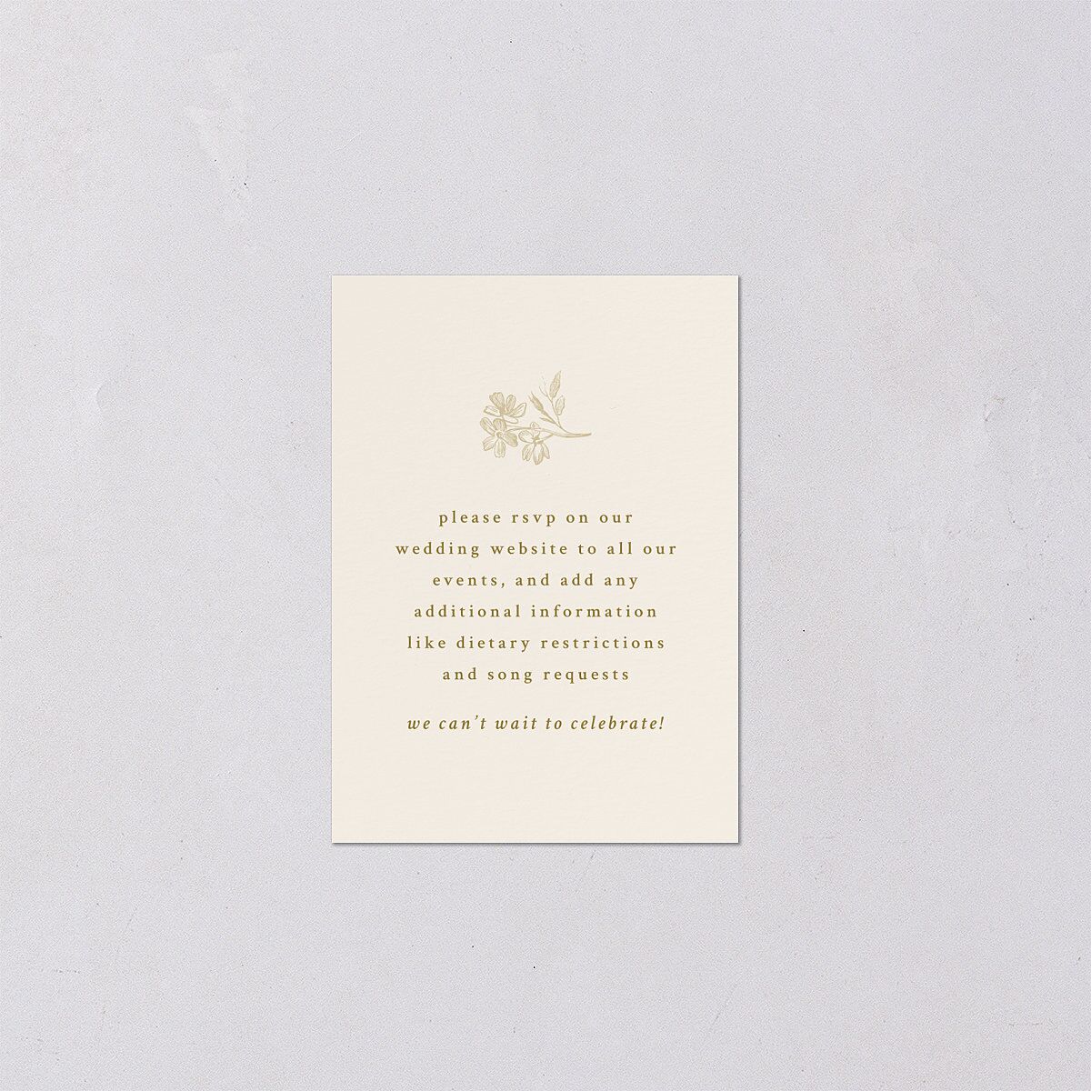 Antique Botanical Garland QR Code RSVP Cards Champagne Signature Standard