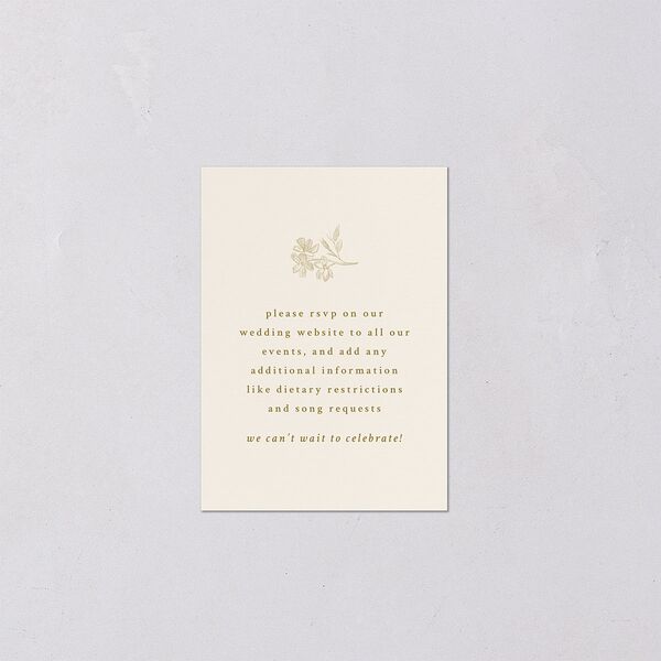 Antique Botanical Garland QR Code RSVP Cards Champagne Signature Standard