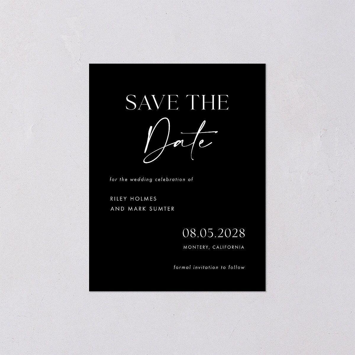 Modern Contrast Save the Date Petite Cards Midnight Signature smooth Blank No Standard