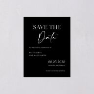 Modern Contrast Save the Date Petite Cards Midnight Signature smooth Blank No Standard