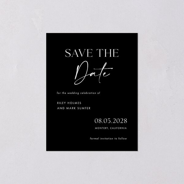 Modern Contrast Save the Date Petite Cards Midnight Signature smooth Blank No Standard