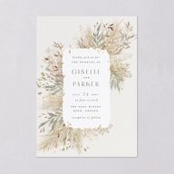 Ethereal Pampas Wedding Invitations Gold Thyme Signature Blank No Standard