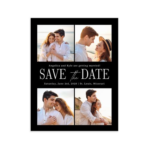 Classically Gilded Save the Date Petite Cards Licorice Signature smooth Blank No Standard